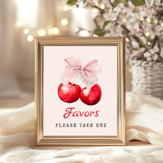 Póster La cereza en los mejores favoritos de Baby Shower