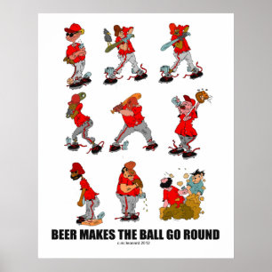 Póster La "cerveza hace que la bola va alrededor de "
