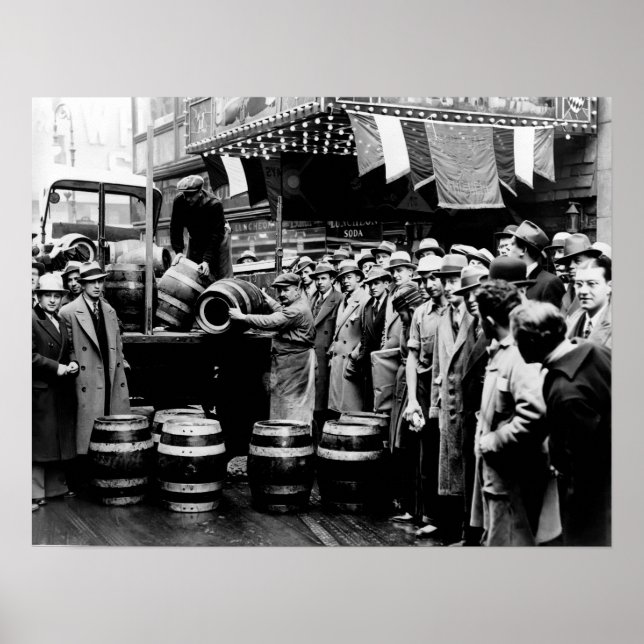 PÓSTER LA CERVEZA KEG SE ENTREGA CUANDO LA PROHIBICIÓN TE (Frente)