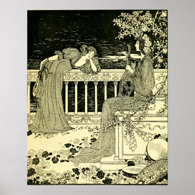 Póster La Chanson en la Saboya de Aubrey Beardsley 1896 (Frente)