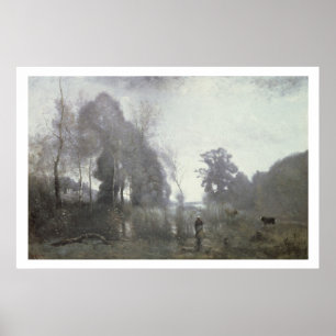 Póster La charca en Ville d'Avray, 1868 (aceite en lona)