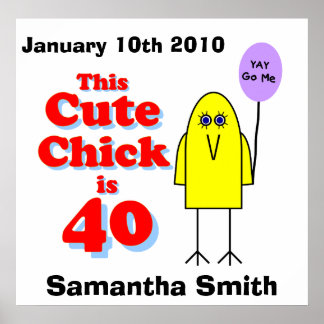 Póster ¡La chica linda tiene 40 años!