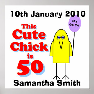Póster ¡La chica linda tiene 50 años!