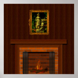 Póster La chimenea falsa Halloween obsesionó a los repres
