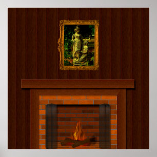 Póster La chimenea falsa Halloween obsesionó a los repres