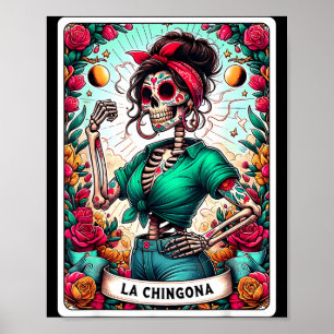 Póster La Chingona Carta de Tarot Día de los Muertos Dia