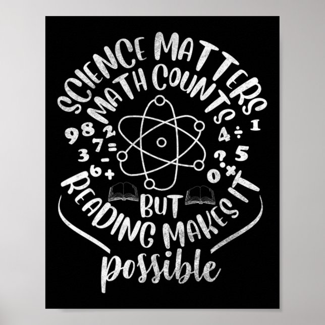 Póster La Ciencia De Las Matemáticas Cuenta Pero Leer Lo  (Frente)