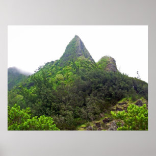 Póster La cima del poster Pali Lookout en Oahu