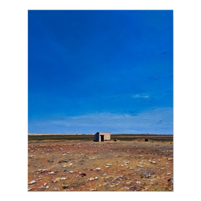 Póster La cima solitaria en el vasto paisaje del desierto (Anverso)