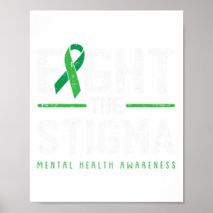 Póster La Cinta Verde de Conciencia sobre Salud Mental El