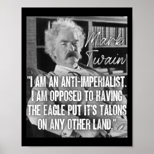 Póster La cita anti guerra del imperialismo Mark Twain