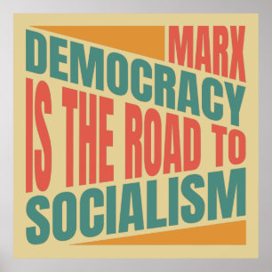 Póster La cita de Karl Marx sobre la democracia