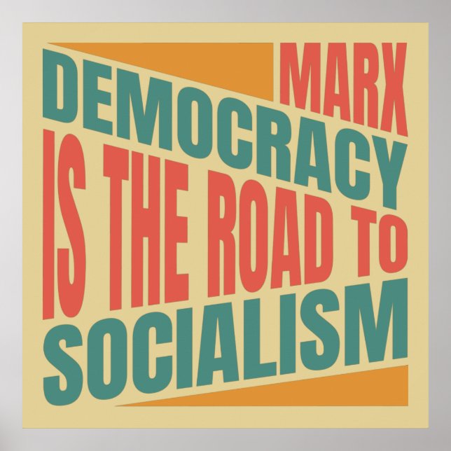 Póster La cita de Karl Marx sobre la democracia (Frente)