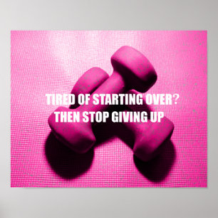 Póster La cita de la motivación del entrenamiento no da