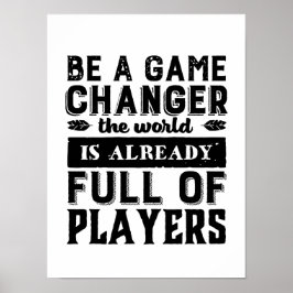 Póster La cita Inspiradora de Vintage cambia el juego