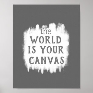 Póster la cita motivacional del mundo es el gris del lien