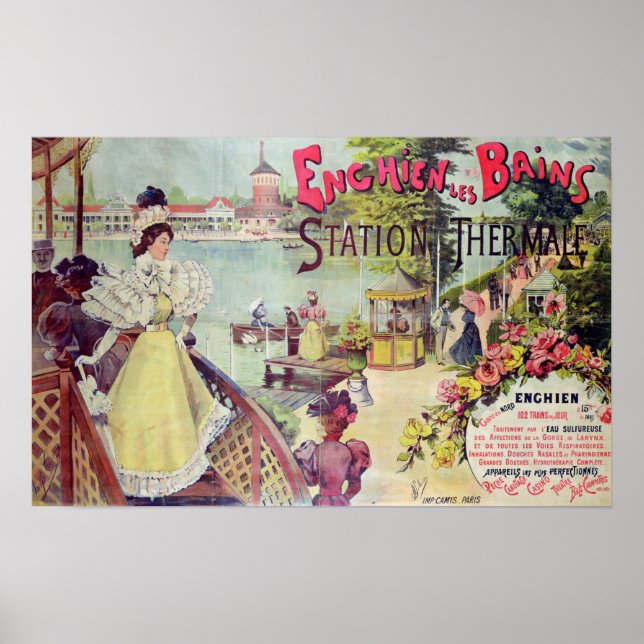 Póster La ciudad balneario de Enghien-les-Bains, Francia (Frente)
