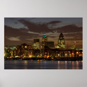 Póster La ciudad de Londres de noche