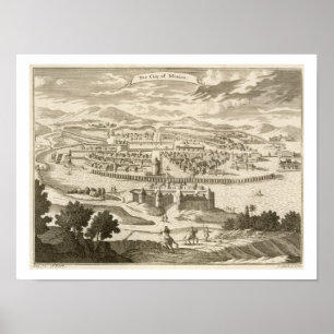 Póster La ciudad de México, 1723 (grabado)