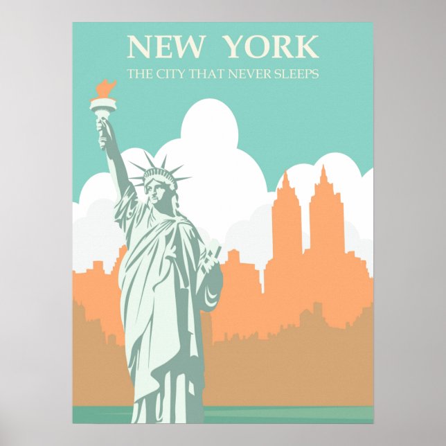 Póster La ciudad de Nueva York nunca duerme (Frente)