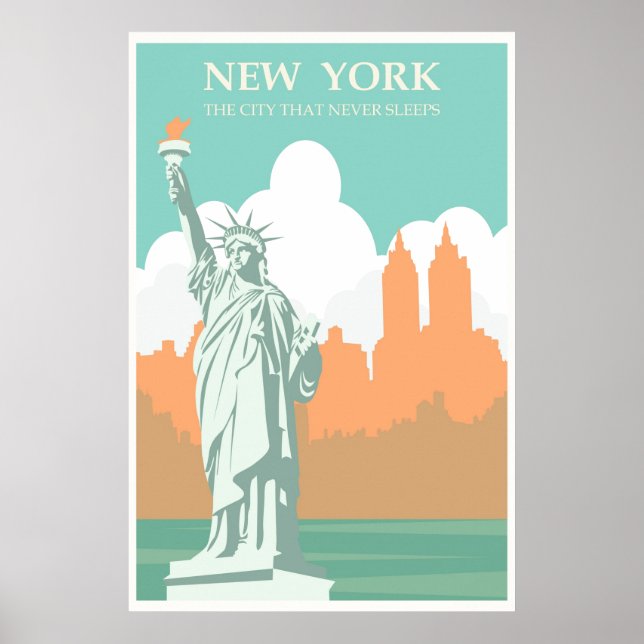 Póster La ciudad de Nueva York nunca duerme (Frente)