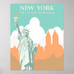 Póster La ciudad de Nueva York nunca duerme