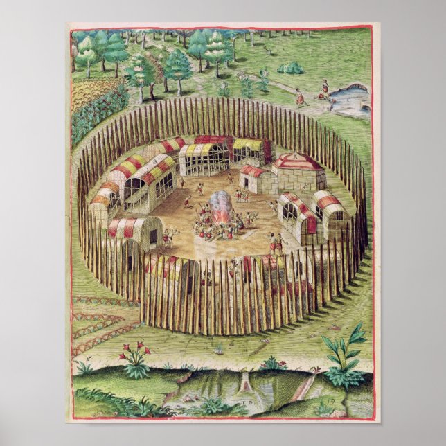 Póster La ciudad fortificada de Pomeiooc (Frente)