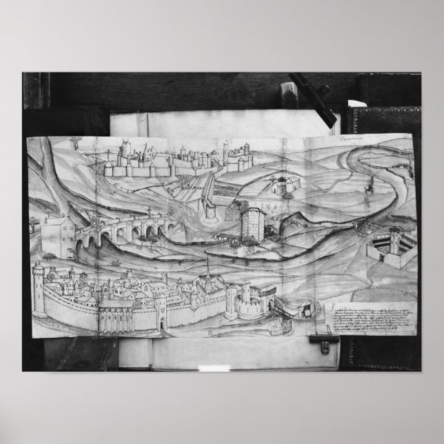 Póster La ciudad y el pueblo de Carcassonne, 1462 (Frente)