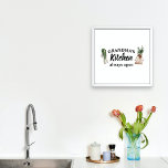 Póster La cocina de la abuela moderna siempre está abiert<br><div class="desc">Bienvenidos a la Cocina de la Abuela, donde el amor y la calidez están siempre en el menú! Encanta a tu abuela favorita con este encantador regalo de Zazzle. Ya sea por el Día de la Madre, su cumpleaños, o solamente para mostrar aprecio, este reflexivo artículo seguro traerá una sonrisa...</div>