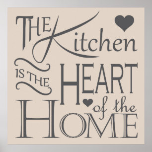 Póster La cocina es el corazón del diseño de la cita del 