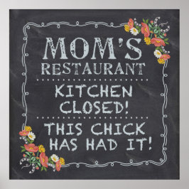 Póster "La cocina está cerrada"