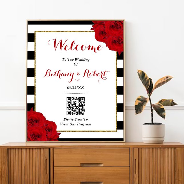 Póster La Colección de Boda Chic Modern Luxe - Rosas Roja (Subido por el creador)