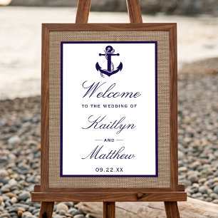 Póster La Colección de Boda de Playa con Ancla de la Mari