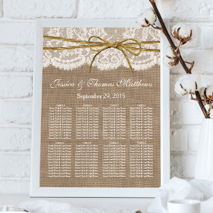 Póster La Colección de Bodas con Lazo de Cordel Rústico
