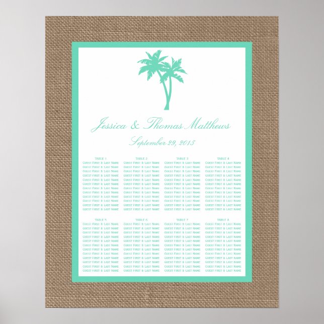 Póster La colección de bodas de palmeras tropicales (Frente)