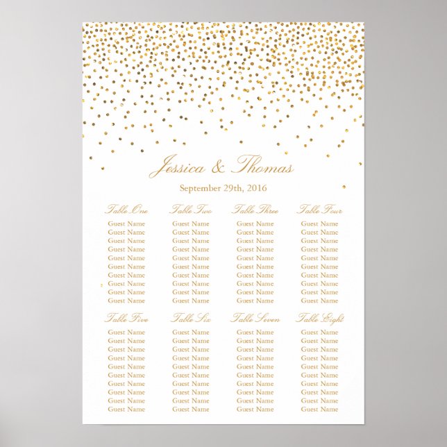 Póster La colección de Bodas Glam Gold Confetti (Frente)