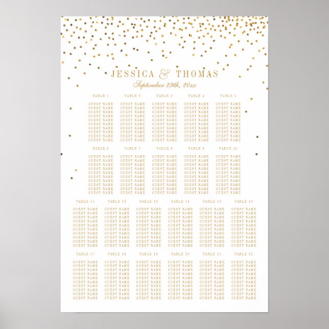 Póster La colección de Bodas Glam Gold Confetti (Frente)