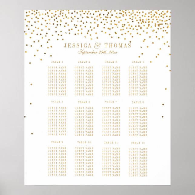 Póster La colección de Bodas Glam Gold Confetti (Frente)