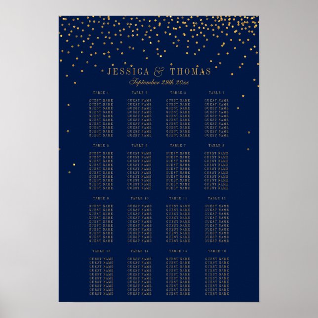 Póster La colección de Bodas Glam Gold Confetti (Frente)