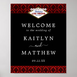 Póster La colección de Bodas Purpurinas Damask Las Vegas