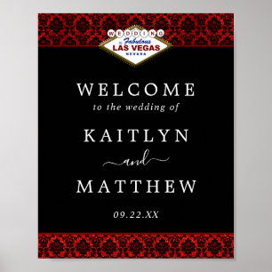 Póster La colección de Bodas Purpurinas Damask Las Vegas