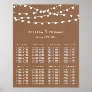 Póster La colección de Bodas Rustic Kraft Lights