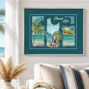 Póster La colorida vida de la playa