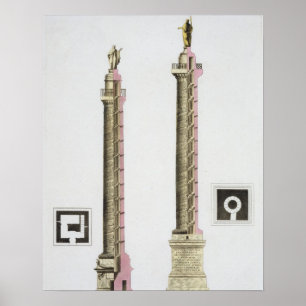 Póster La columna de Trajan, Roma, de 'Le Costume Ancien