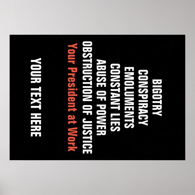 Póster La colusión de la intolerancia Emolumentos Obstruc (Frente)