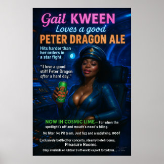 Póster La comandante Gail Kween ama la cerveza Peter Drag