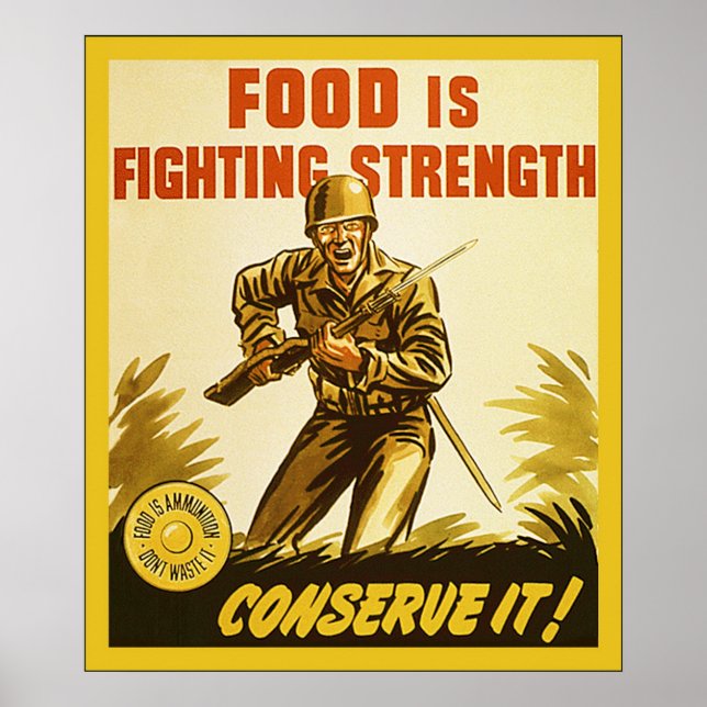 Póster La comida es fuerza de lucha ~ Poster de la vieja  (Frente)
