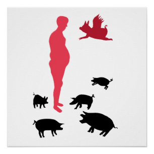 Póster La Comida Feliz Sea Vegeteriana, La Granja, Papel 