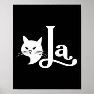 Póster La Comma Del Gato Retro La Kamala Harris Por La Pr