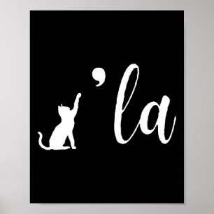 Póster La Comma Del Gato Retro La Kamala Harris Por La Pr